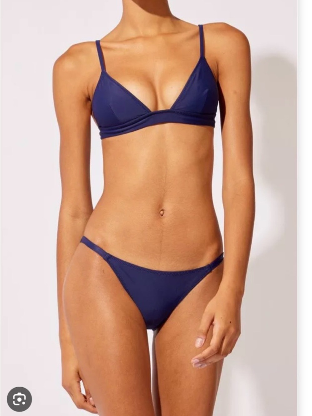 SOLID & STRIPED Navy Triangle Bikini Set